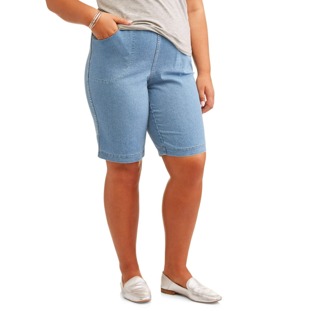 Just My Size - Just My Size Women's Plus Size 4-Pocket Pull-On Bermuda ...