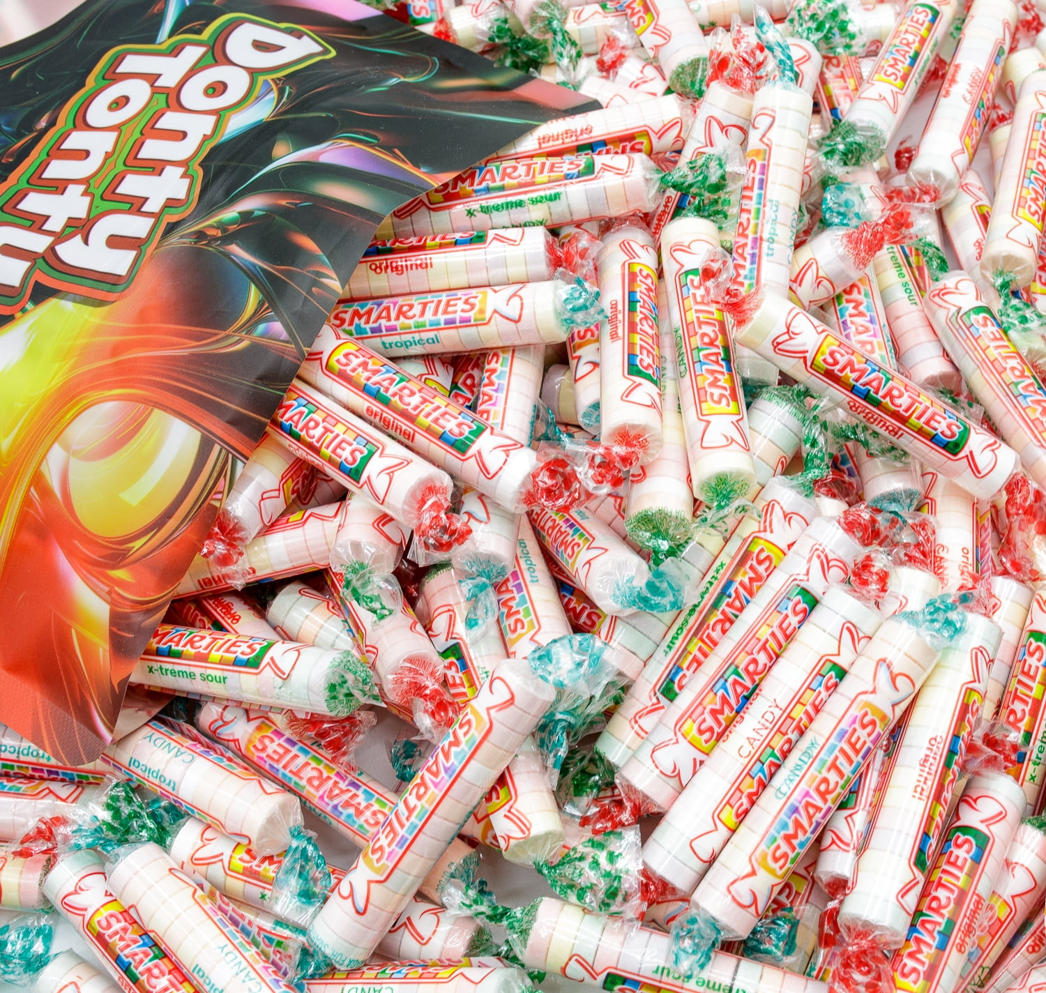 SMARTIES Candy Rolls 4 lb – Bulk Bag, Mix of Original & Tropical & X-Treme Sour Flavors, Gluten Free & Vegan Friendly, Individually Wrapped