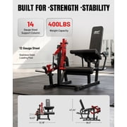 Mikolo NOVA™ Leg Extension and Curl Machine, Adjustable Leg Curl Machine for Home Gym, Seated Leg Extension and Lying Leg URL Machine, Leg Workout Equipment with 160lb Weight Plates