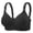 hwj# Black484, variant on Bras For Women Solid Color Ribbed Wirefree Support Bra Adjustable Wide Straps Floral Soft Comfort Brassiere,Black