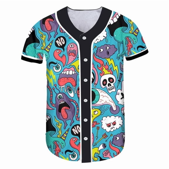 OGKB Streetwear Funny New Baseball Jersey Women Monster 3d Novelty Breathable Sport Tops H