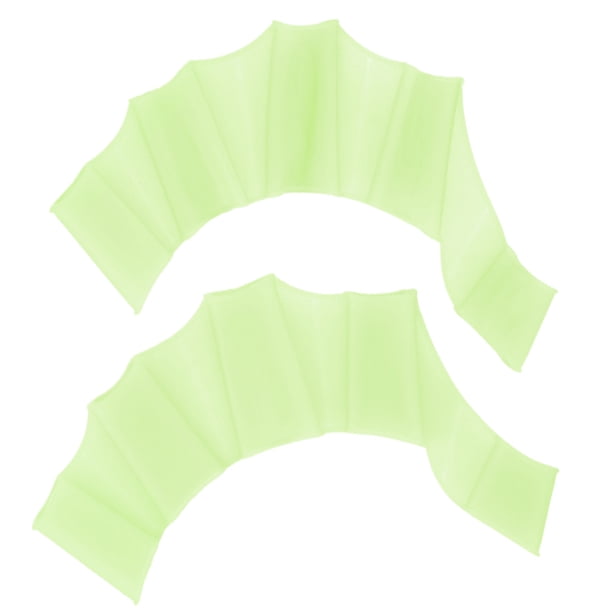 Finger Webbed Swim Gloves Aletas Hand Web Flippers Training Paddles (Verde M)