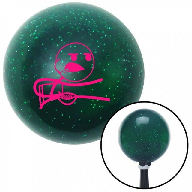 Pink Cereal Guy Green Metal Flake Shift Knob with M16 x 1.5 Insert Shifter Auto