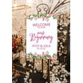 thumbnail image 3 of Darling Souvenir MADE WITH LOVE Personalized Welcome Sign/ Banner, Welcome To Our New Beginning Custom Flower Border Wedding, Engagement Party Sign - 18x12, 3 of 5