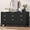 Black, variant on Fluted Dresser for Bedroom,3 Drawer Dresser for Closet,Storage Cabinet and Chest of Drawers with Gold Handle,TV Stand,Storage Organizer for Living Room,Hallway,Entryway,Black