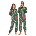 thumbnail image 3 of Red Green Christmas Tree Candy Snowflakes Adult's Hoodie Onesie Jumpsuit One-Piece Pajamas with Zipper Unisex for Holiday XL, 3 of 7