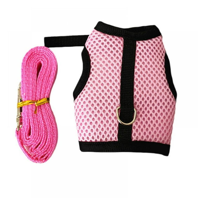 Small Pet Rabbit Harness And Leash Set Two-legged Chest Strap Outdoor Traction Rope Leash Clothes for Chinchilla Dutch Guinea Pig Breathable Mesh