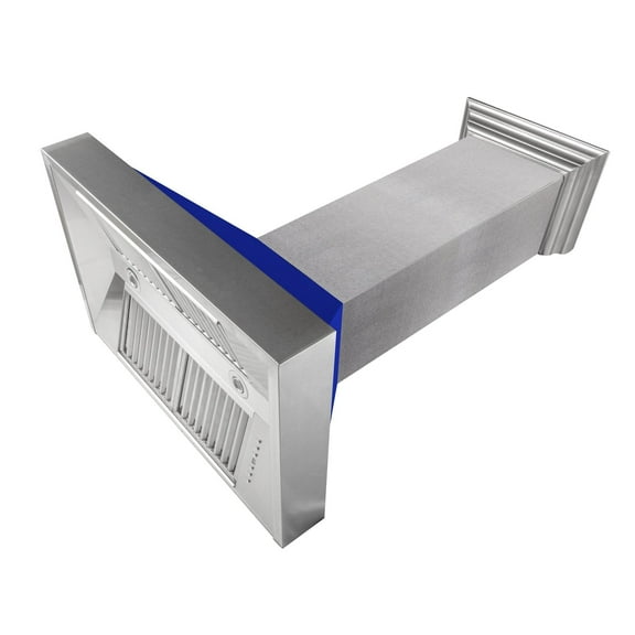 48" DuraSnow Stainless Steel Range Hood with Blue Matte Shell (8654BM-48)