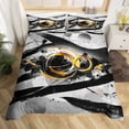 thumbnail image 1 of Erosebridal Chic Minimalism Duvet Cover Full, Gold Circle Bedding Sets Full Size, Abstract Geometry Reversible Comforter Cover Full, Microfiber Room Decor, 7 Pieces（No Comforter）, 1 of 5