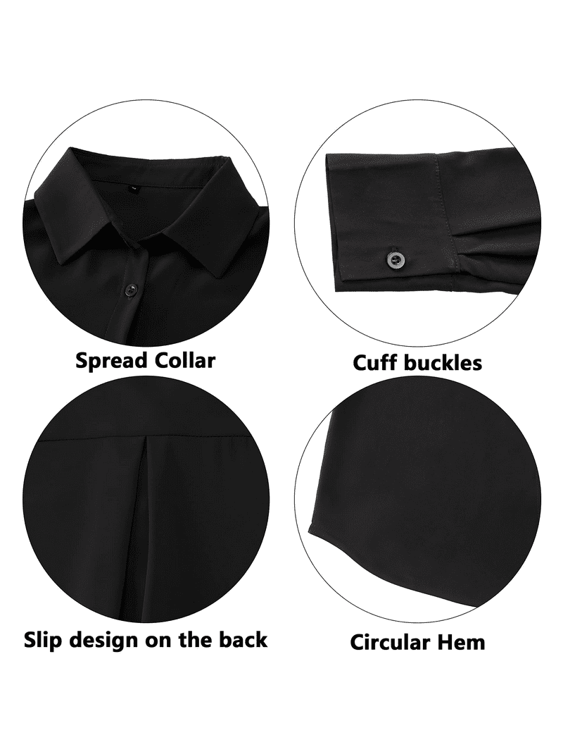 売れ筋商品|||ボス シャツ レディース トップス BAVATI - Blouse - black Weardear Black Blouses for Women Dressy Casual Long Sleeve