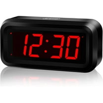 Kwanwa LED Digital Alarm Clock Battery Powered Only Small for Bedrooms/ Wall/Travel With Big 1.2'' Red Digits