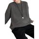 thumbnail image 3 of Suéteres de Cuello Redondo para Mujer, Larga, Holgados, Informales, para Otoño Gris Oscuro Talla Única, 3 of 8
