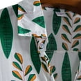 thumbnail image 5 of Nnhblu Men Short Sleeve Cotton Turndown collar Printed Hawaii Summer Blouse Green XL, 5 of 9
