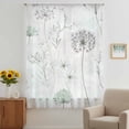 thumbnail image 3 of Dandelion Green Botanical Sheer Curtains 108" Extra Long, Vintage Watercolor Floral Light Filering Curtains, Privacy Drapes Simi Floor to Veiling Curtain for Living Room Bedroom Window Treatment, 3 of 9