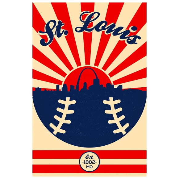 Artsy Canvas Cardinals Vintage Baseball Poster (12x18) Vintage Sports Decor Unframed Wall Art Print Poster Premium baseball bedroom decor man cave vintage sport decor