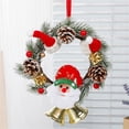 thumbnail image 5 of Christmas Wreath with Bell, Holiday Indoor Outdoor Decorative Garland Window Door Hanging Party Favor, 5 of 6