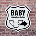 thumbnail image 4 of Baby Changing Station Right Arrow 12 inch X 12 inch Shield Shaped Commercial Grade Plastic Sign Weather Resistant Made in the USA, 4 of 6
