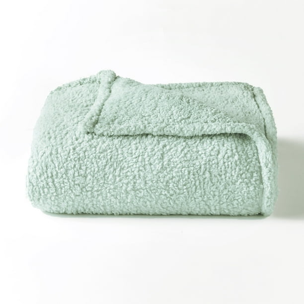 Cozy And Warm All Over Sherpa Fleece Bed Throw Blanket Aqua Walmart Com Walmart Com