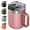 .Fliping Lid: Rose Gold, variant on AllWays Plaza 12oz Insulated Coffee Mug Cup with Handle, Stainless Steel Travel Coffee Mug with Flip Lid, Double Wall Vacuum Coffee Tumbler,Nut Brown