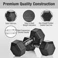 thumbnail image 7 of 5–50 lbs Dumbbells Weight Set (10 Pairs), 550 lbs Hex Dumbbell Sets, Gyms Weights Dumbbells Sets, Weight Set for Home Gym, Strength Training, 7 of 7