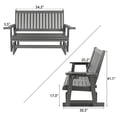 thumbnail image 3 of Mosbrisa HIPS Patio Glider 3 Seat with Cup Holders, Heavy Duty 900 lbs for Outdoor, Grey, 3 of 6