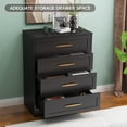 thumbnail image 7 of Tolead 4 Drawer Dresser, Black Chest with Gold Handle, Adults, 7 of 7