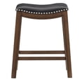 thumbnail image 3 of Pemberley Row Faux Leather Black Counter Stool Rectangular Nailhead Trim 24" Unassembled, 3 of 5