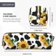 thumbnail image 3 of Easygdp Cute Cow Print Sunflower A para Estuche de Lápices de Cuero, Estuche de Papelería de Cuero, Estuche de Gran Capacidad con Cremallera, 3 of 7