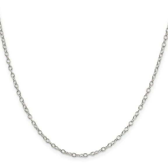Auriga Fine Jewelry 925 Sterling Silver 2.25 mm Oval Cable Chain Necklace for Women 22"