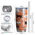 thumbnail image 6 of Hallween Spooky Black Cats Pumpkin Tumbler with Straw, Spooky Black Cats Pumpkin Stainless Steel Double Walled Vacuum Insulated Cup, Spooky Holiday Gifts for Women Men, 6 of 7
