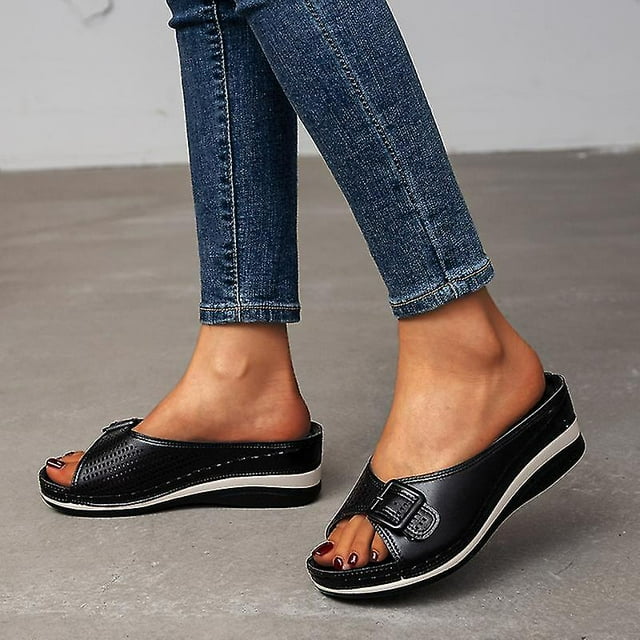 Soft Footbed Orthopedic Arch-support Sandals Women's Platform Wedge Shoes Breathable