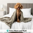 thumbnail image 4 of PetAmi Dog Blanket for Medium Large Dogs, Pet Bed Blanket Cat Puppy Kitten, Fleece Furniture Couch Cover Protector Sofa Car, Soft Sherpa Dog Throw Plush Reversible Washable, 40x60 Plaid Taupe, 4 of 9