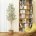 thumbnail image 3 of Artificial Olive Tree FT Tall Faux Silk Plant for Home Office Decor Indoor Fake Potted Tree with Wood Branches and Fruits, 3 of 8
