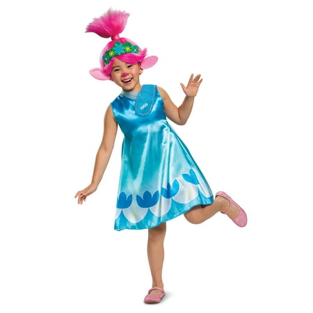 Disguise Trolls Movie Girls Classic Poppy Halloween Costume with Wig