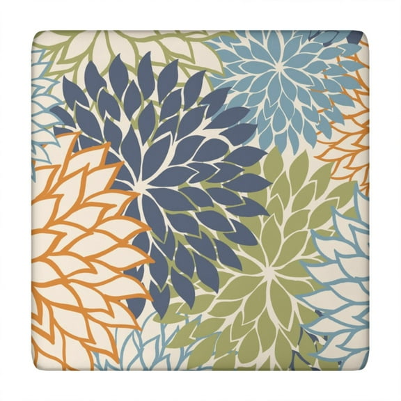 Square Tablecloth with Elastic Edges 34 * 34 Inch Waterproof Floral Art Modern Classic Table Cover Washable Indoor and Outdoor for Party Kitchen Dinner Banquet Patio Picnic