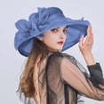 thumbnail image 2 of MSJUHEG Kentucky Derby Hat for Women Bucket Hat Sunscreen Hat Breathable Hat Floppy Sun Hat Unisex Hat Beach Hats for Women Packable Wide Brim Large Bucket Hat Walking Gardening Cap Blue One Size, 2 of 6