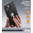 thumbnail image 2 of Classy Design Luxury Leather Phone Case for iPhone 15 Non-Slip Grip Full Body Ultra Slim Protective Case (2023,6.1”) (Black), 2 of 11