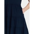 thumbnail image 5 of Time and Tru Women's and Women’s Plus Cotton Swing Dress with Short Sleeves, Sizes XS-4X, 5 of 6