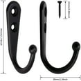 thumbnail image 4 of 10 piezas de ganchos pequeños negros montados en la pared con 20 tornillos para colgar bolsa, bata, Tomshoo  Gancho de pared, 4 of 6