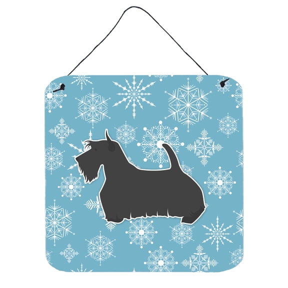 Caroline's Treasures BB3569DS66 Winter Snowflake Scottish Terrier Wall or Door Hanging Prints, 6x6, multicolor