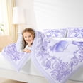 thumbnail image 4 of Feelyou Dreamy Princess Bowknot Bedding Comforter Set, Bohemian Damask Flower Twin Comforter Sets, Purple Fashion Bow Reversible Bedding Set, Microfiber Bedroom Decor, 2-Piece, 4 of 8