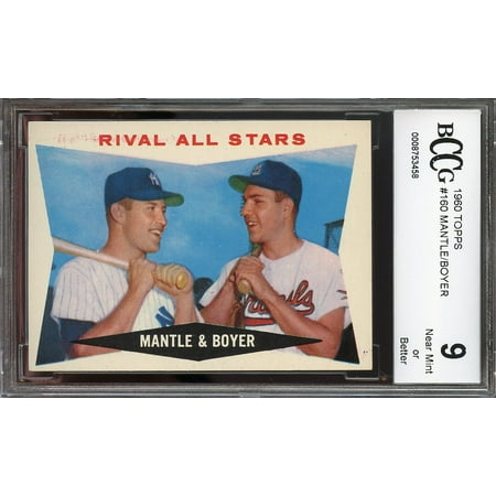Issue Mickey Mantle - 1960 topps #160 MICKEY MANTLE / KEN BOYER new york yankees BGS BCCG 9