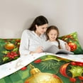 thumbnail image 4 of jejeloiu Christmas Red Leaves Bedding Comforter Set 7pcs,Christmas Lantern Queen Bedding Sets,Happy New Year Queen Sheet Sets For Men Women,Lightweight Room Decor Reversible, 4 of 8
