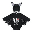 thumbnail image 2 of Emy Dola Infant Baby Black Bat Romper Cloak Skeleton My 1st Halloween Newborn Boy Girl Dress Up Bodysuit Set With Ear Hat-1pcs, 2 of 10