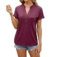 thumbnail image 7 of cotton shirts for women casual summer v neck tops, 7 of 7