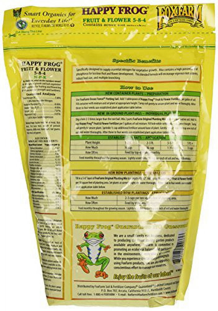 FoxFarm Smart Naturals Happy Frog Fruit and Flower Fertilizer, 4 lb