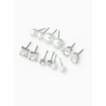 thumbnail image 3 of Women's Stud Earring Collection, with Crystal and Faux Pearl, 6 Pairs, 3 of 4