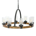 thumbnail image 3 of Uttermost Atwood 8-Light Steel Wagon Wheel Chandelier in Black/Bronze, 3 of 6