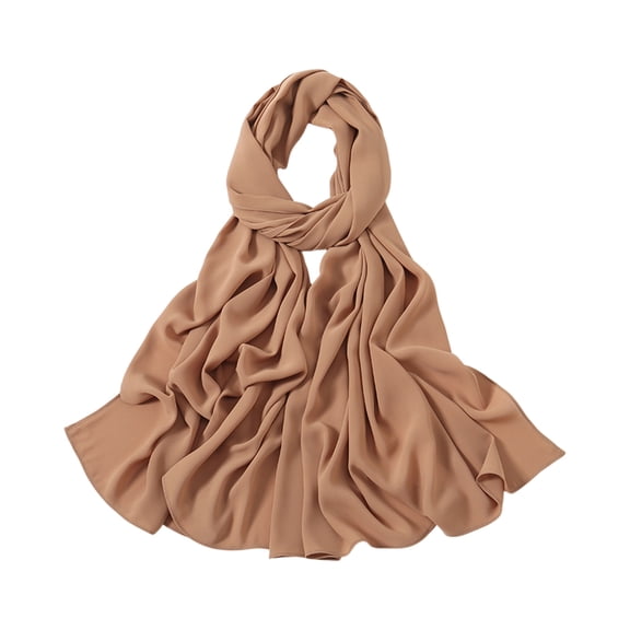 Head Scarf Chiffon Hijab Silk Feeling Lightweight Scarves for Muslim Women