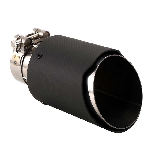 Car Matte Carbon Fiber Exhaust Tip 63-89MM Universal Car Exhaust Pipe Modification Tail Throat Clip-on Tail Pipe